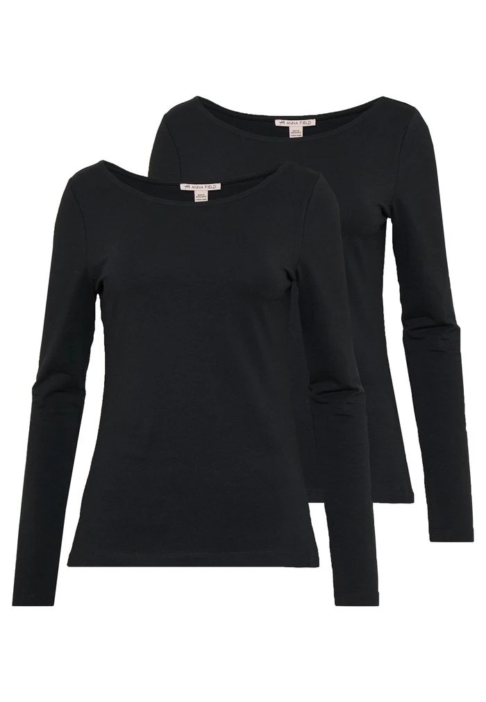 T-Shirt ANNA FIELD Anna Field 2 Pack Noir Femme | QSH-8327636